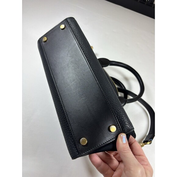 Smythson of Bond St Eliot Mini Tote Black Leather Top Handle Bag Crossbody - Picture 12 of 14